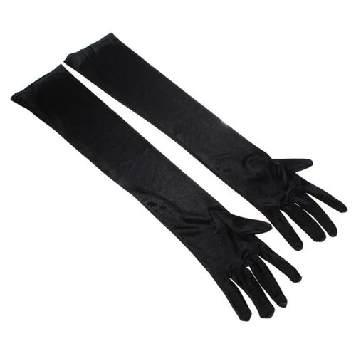 1 Pair Women's Evening Party Formal Gloves Solid Color Satin Long