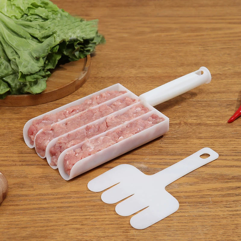 Cylinder Meatball Maker Pushing 4pcs Balls No Stick Stuffed Poultry