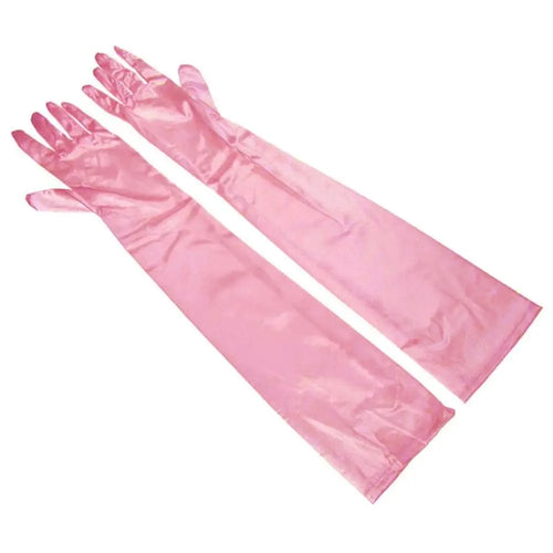 1 Pair Women's Evening Party Formal Gloves Solid Color Satin Long