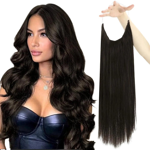 VeSunny Fish Line Human Hair Extension Wire Natural Hair OnePiece