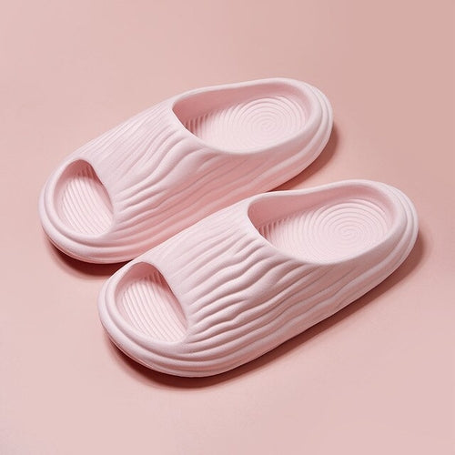Shevalues Pleated Fashion Women's Slippers Summer Indoor Men's Soft