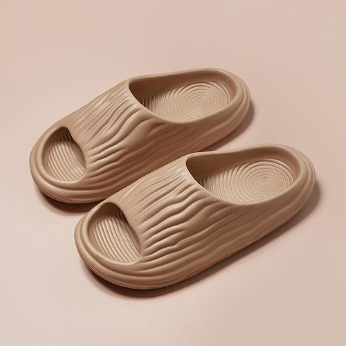 Shevalues Pleated Fashion Women's Slippers Summer Indoor Men's Soft