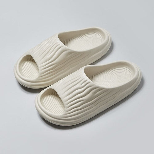Shevalues Pleated Fashion Women's Slippers Summer Indoor Men's Soft