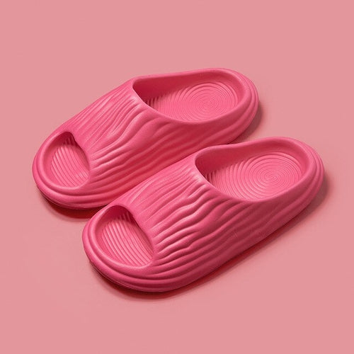 Shevalues Pleated Fashion Women's Slippers Summer Indoor Men's Soft