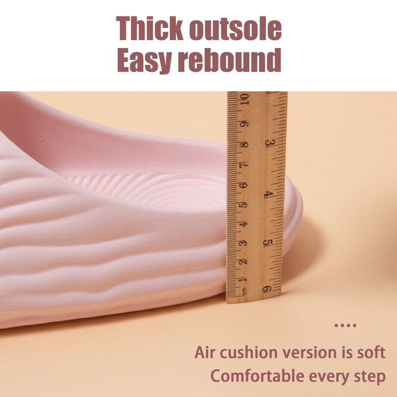 Shevalues Pleated Fashion Women's Slippers Summer Indoor Men's Soft