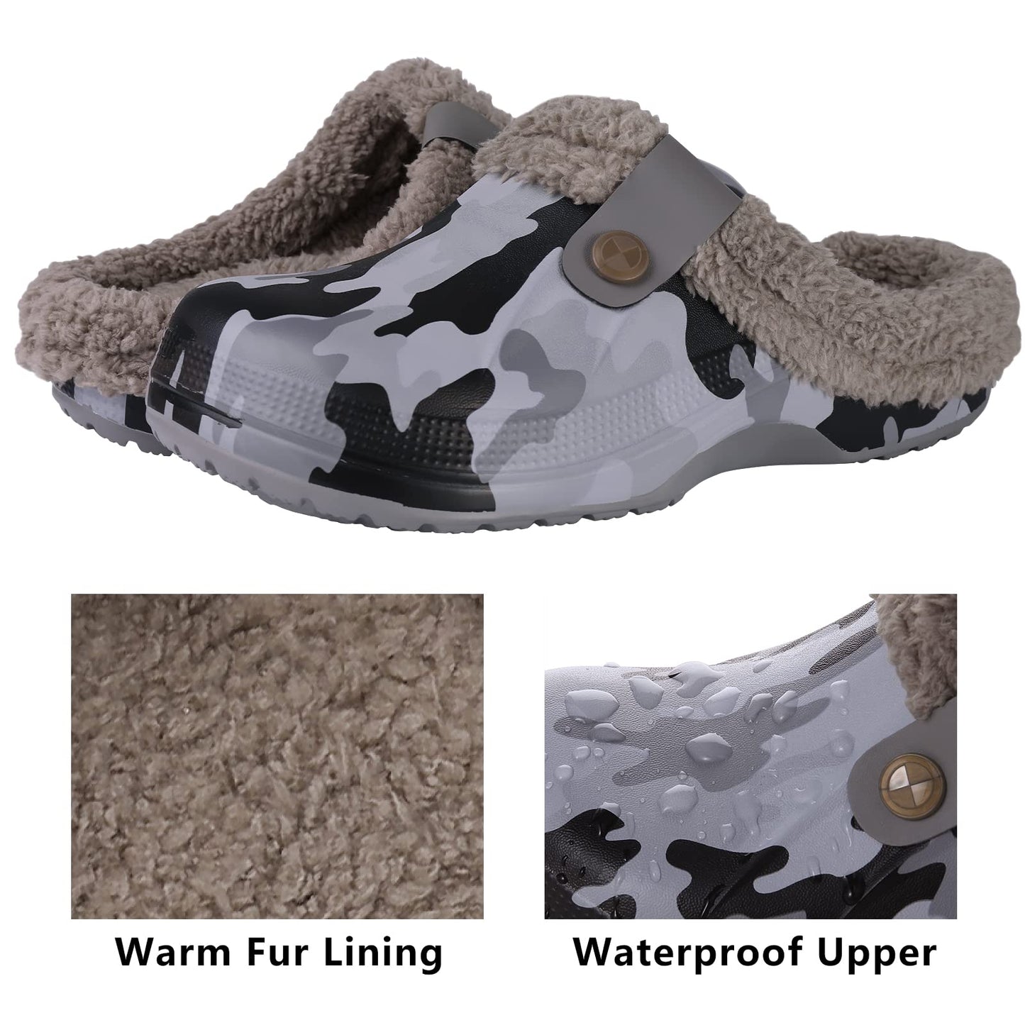 Shevalues Winter Plush Slippers For Women Men Soft Furry Slippers