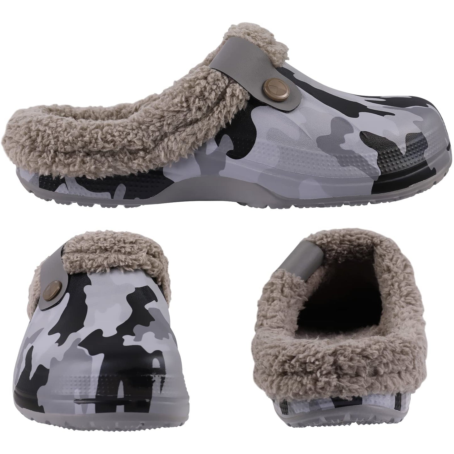 Shevalues Winter Plush Slippers For Women Men Soft Furry Slippers