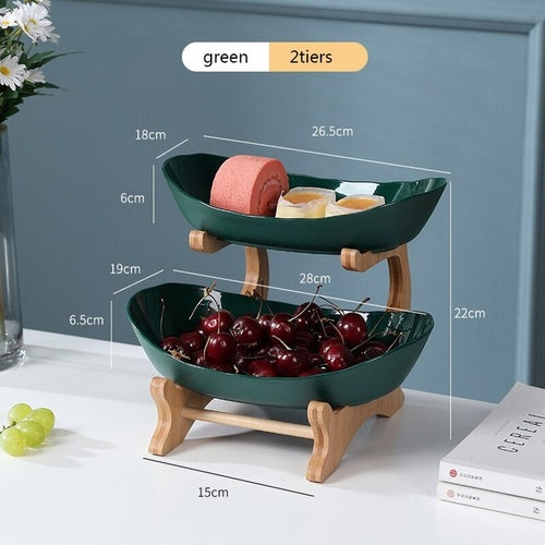 Table Plates Dinnerware Kitchen Fruit Bowl with Floors Partitioned