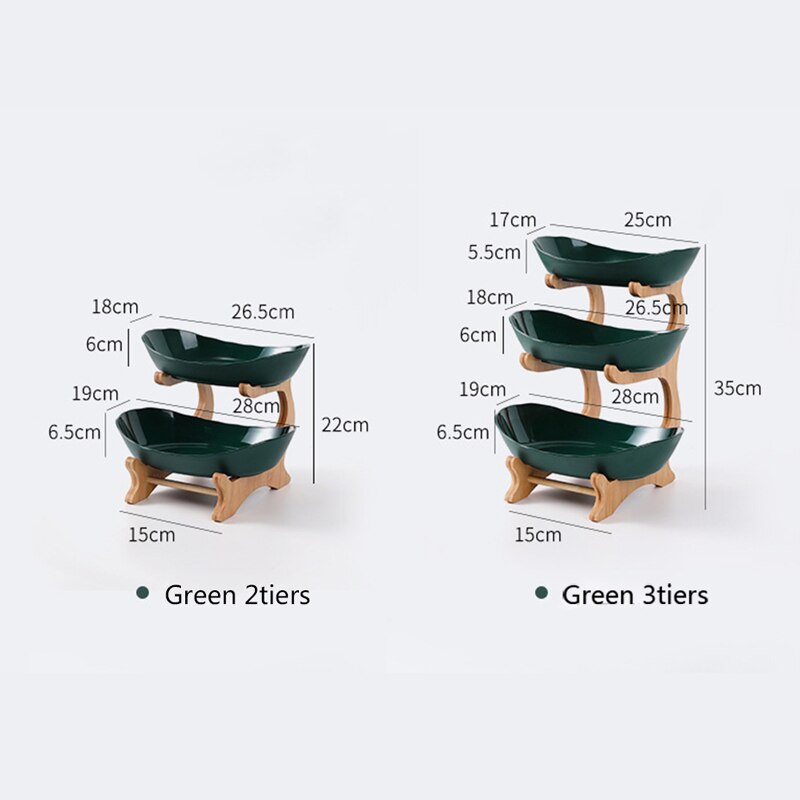 Table Plates Dinnerware Kitchen Fruit Bowl with Floors Partitioned