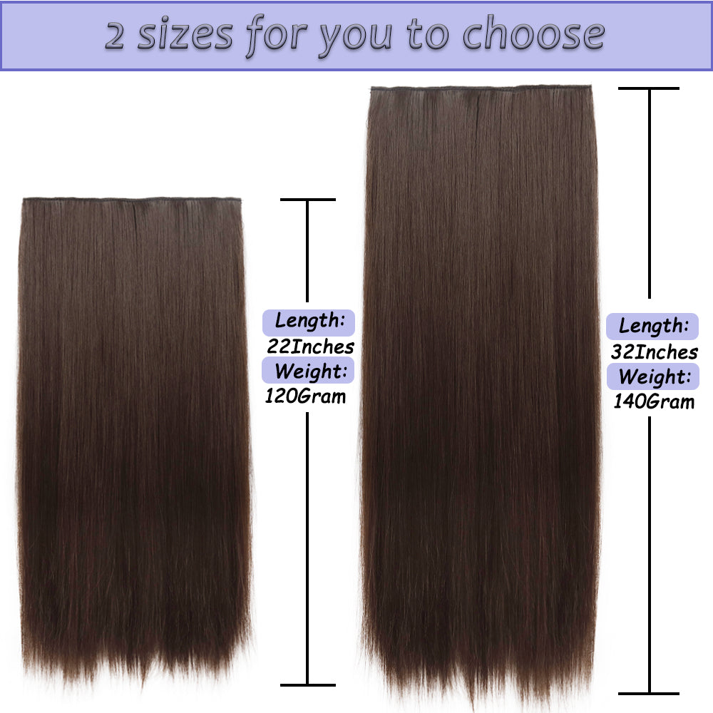 Xinran Long Straight Hairstyles Synthetic 5 Clip In Hair Extension