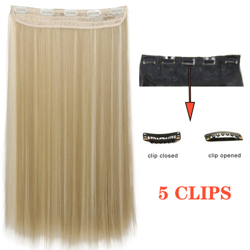 Xinran Long Straight Hairstyles Synthetic 5 Clip In Hair Extension