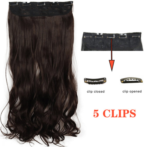 Xinran Long Straight Hairstyles Synthetic 5 Clip In Hair Extension