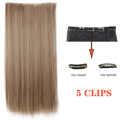 Xinran Long Straight Hairstyles Synthetic 5 Clip In Hair Extension