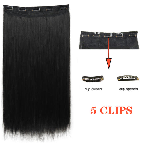 Xinran Long Straight Hairstyles Synthetic 5 Clip In Hair Extension