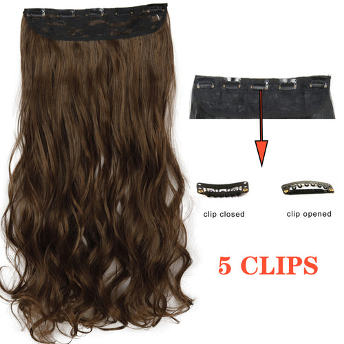 Xinran Long Straight Hairstyles Synthetic 5 Clip In Hair Extension