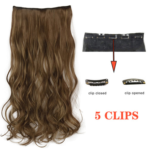 Xinran Long Straight Hairstyles Synthetic 5 Clip In Hair Extension