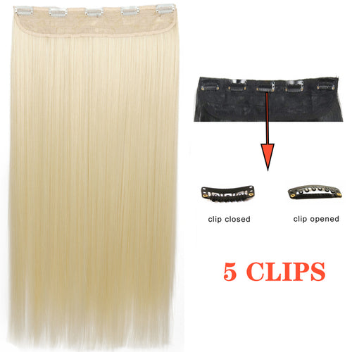 Xinran Long Straight Hairstyles Synthetic 5 Clip In Hair Extension