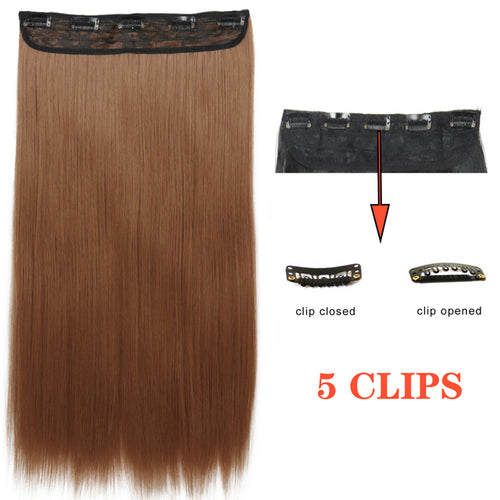 Xinran Long Straight Hairstyles Synthetic 5 Clip In Hair Extension