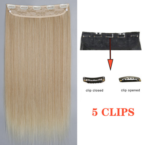 Xinran Long Straight Hairstyles Synthetic 5 Clip In Hair Extension