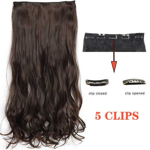 Xinran Long Straight Hairstyles Synthetic 5 Clip In Hair Extension