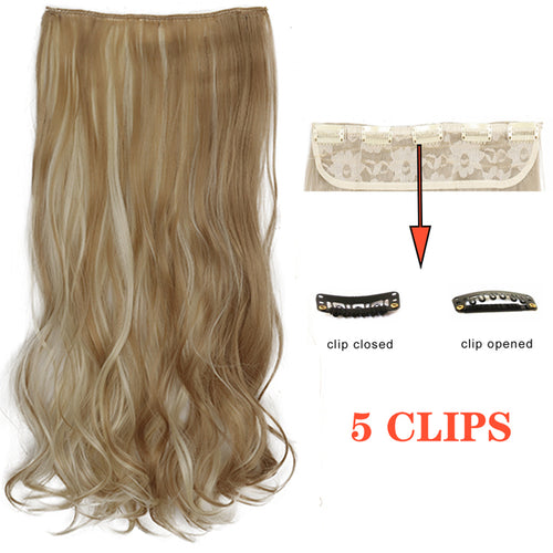 Xinran Long Straight Hairstyles Synthetic 5 Clip In Hair Extension