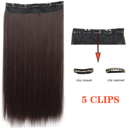 Xinran Long Straight Hairstyles Synthetic 5 Clip In Hair Extension