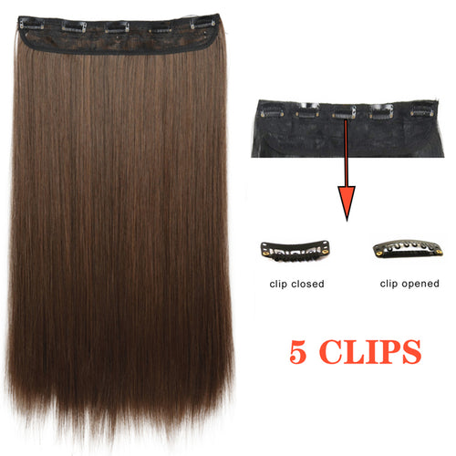 Xinran Long Straight Hairstyles Synthetic 5 Clip In Hair Extension