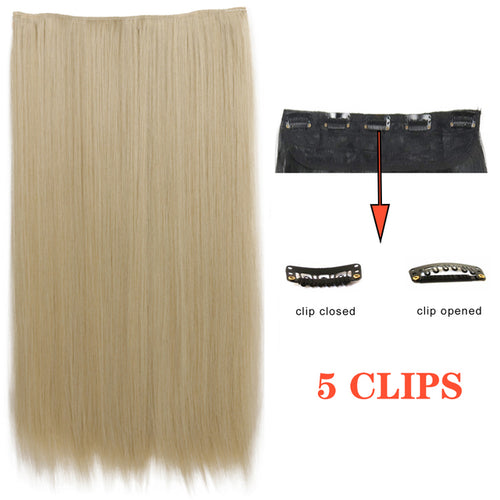 Xinran Long Straight Hairstyles Synthetic 5 Clip In Hair Extension