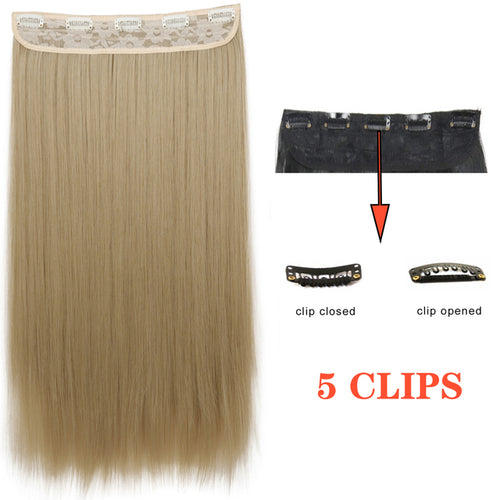 Xinran Long Straight Hairstyles Synthetic 5 Clip In Hair Extension
