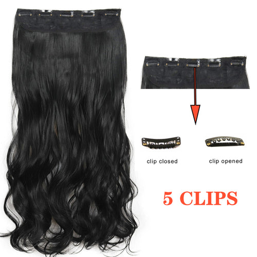 Xinran Long Straight Hairstyles Synthetic 5 Clip In Hair Extension