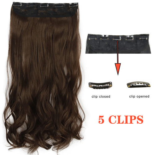 Xinran Long Straight Hairstyles Synthetic 5 Clip In Hair Extension