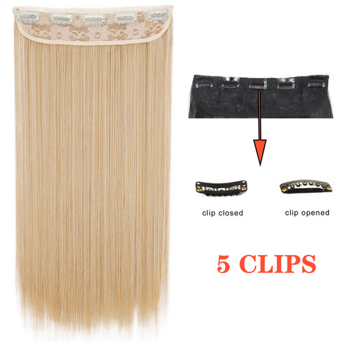 Xinran Long Straight Hairstyles Synthetic 5 Clip In Hair Extension