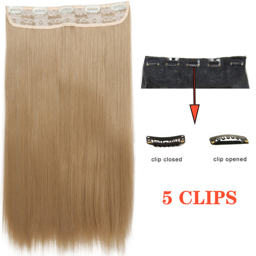 Xinran Long Straight Hairstyles Synthetic 5 Clip In Hair Extension