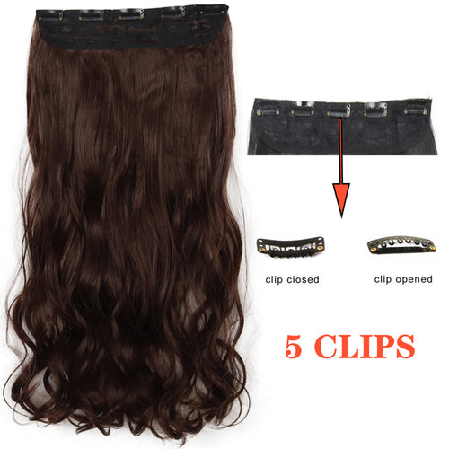 Xinran Long Straight Hairstyles Synthetic 5 Clip In Hair Extension