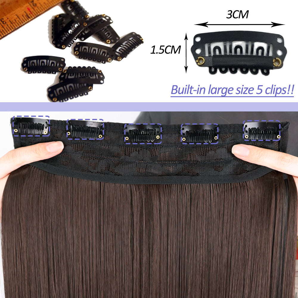 Xinran Long Straight Hairstyles Synthetic 5 Clip In Hair Extension