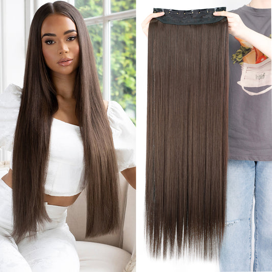 Xinran Long Straight Hairstyles Synthetic 5 Clip In Hair Extension